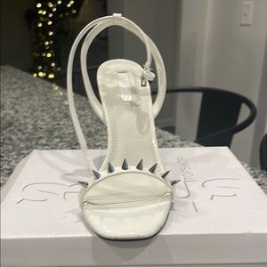 Elegant White Spiked Sandals